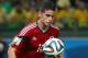 FORTALEZA, BRAZIL - JULY 04: A bug lands on the arm of James Rodriguez of Colombia as he celebrates scoring his team's first goal on a penalty kick during the 2014 FIFA World Cup Brazil Quarter Final match between Brazil and Colombia at Castelao on July