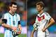 FILE PHOTO - EDITORS NOTE: COMPOSITE OF TWO IMAGES - Image Numbers 451925716 (L) and 451525030) In this composite image a comparison has been made between Lionel Messi of Argentina and Thomas Mueller of Germany. Germany and Argentina play each other in th