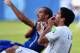 NATAL, BRAZIL - JUNE 24: Luis Suarez of Uruguay and Giorgio Chiellini of Italy react after a clash during the 2014 FIFA World Cup Brazil Group D match between Italy and Uruguay at Estadio das Dunas on June 24, 2014 in Natal, Brazil. (Photo by Matthias H