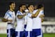 RIO DE JANEIRO, BRAZIL - JULY 12: (L-R) Argentina teammates Martin Demichelis, Gonzalo Higuain and Maxi Rodriguez share a joke with Angel di Maria during the Argentina training session, ahead of the 2014 FIFA World Cup Final, at Estadio Sao Januario on