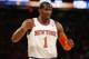 Apr 16, 2014; New York, NY, USA; New York Knicks forward Amar'e Stoudemire (1) during the first half against the Toronto Raptors at Madison Square Garden. Mandatory Credit: Jim O'Connor-USA TODAY Sports