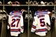 LOS ANGELES, CA - JUNE 07: The jerseys of Ryan McDonagh #27 and Dan Girardi #5 of the New York Rangers hang in the locker room before Game Two of the 2014 Stanley Cup Final against the Los Angeles Kings at Staples Center on June 7, 2014 in Los Angeles, C