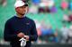 HOYLAKE, ENGLAND - JULY 13: Tiger Woods of the USA looks on during a practice round ahead of the 143rd Open Championship at Royal Liverpool on July 13, 2014 in Hoylake, England. (Photo by Matthew Lewis/Getty Images)