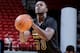LAS VEGAS, NV - JULY 13: Julius Randle #30 of the Los Angeles Lakers attempts a free throw against the New Orleans Pelicans on July 13, 2014 at Thomas & Mack in Las Vegas, Nevada. NOTE TO USER: User expressly acknowledges and agrees that, by downloading