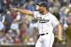 SAN DIEGO, CA - JUNE 4: Huston Street #16 of the San Diego Padres points after striking out Russell Martin #55 of the Pittsburgh Pirates for the final out during the ninth inning of a baseball game at Petco Park June 4, 2014 in San Diego, California. (P