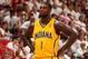 MIAMI, FL - MAY 30: Lance Stephenson #1 of the Indiana Pacers looks on in Game Six of the Eastern Conference Finals against the Miami Heat during the 2014 NBA Playoffs on May 30, 2014 in Miami, Fl. NOTE TO USER: User expressly acknowledges and agrees tha
