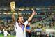 July 13, 2014; Rio de Janeiro, BRAZIL; Germany midfielder Mario Gotze (19) celebrates with the world cup trophy after the championship match of the 2014 World Cup against the Argentina at Maracana Stadium. Germany won 1-0. Mandatory Credit: Tim Groothuis