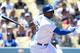 LOS ANGELES, CA - JULY 13: Yasiel Puig #66 of the Los Angeles Dodgers reacts to his strikeout during the first inning against the San Diego Padres at Dodger Stadium on July 13, 2014 in Los Angeles, California. (Photo by Harry How/Getty Images)