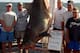 Rutledge, second from left, also was part of a record tiger shark catch.