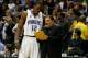 ORLANDO, FL - JUNE 11: Dwight Howard #12 listens to head coach Stan Van Gundy of the Orlando Magic in Game Four of the 2009 NBA Finals against the Los Angeles Lakers on June 11, 2009 at Amway Arena in Orlando, Florida. NOTE TO USER: User expressly ackn
