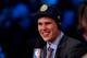 NEW YORK, NY - JUNE 26: Doug McDermott of Creighton is interviewed after being drafted with the #11 overall pick by the Denver Nuggets during the 2014 NBA Draft at Barclays Center on June 26, 2014 in the Brooklyn borough of New York City. NOTE TO USER: U