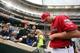 Jul 14, 2014; Minneapolis, MN, USA; American League pitcher Max Scherzer (37) of the Detroit Tigers signs autographs for youngsters during workout day the day before the 2014 MLB All Star Game at Target Field. Mandatory Credit: Jerry Lai-USA TODAY Sports