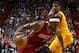 MIAMI, FL - DECEMBER 14: LeBron James #6 of the Miami Heat drives on Kyrie Irving #2 of the Cleveland Cavaliers during a game at American Airlines Arena on December 14, 2013 in Miami, Florida. NOTE TO USER: User expressly acknowledges and agrees that, b