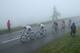 SONDEMACH, FRANCE - JULY 14: The breakaway desends the Col du Platzerwasel in heavy fog during stage ten of the 2014 Le Tour de France from Mulhouse to La Planche des Belles Filles on July 14, 2014 in Sondemach, France. (Photo by Doug Pensinger/Getty Im