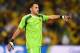 RIO DE JANEIRO, BRAZIL - JUNE 28: David Ospina of Colombia gestures during the 2014 FIFA World Cup Brazil round of 16 match between Colombia and Uruguay at Maracana on June 28, 2014 in Rio de Janeiro, Brazil. (Photo by Matthias Hangst/Getty Images)