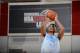 LAS VEGAS, NV - JULY 12: Gary Harris #14 of the Denver Nuggets takes a free throw against the Toronto Raptors at the Samsung NBA Summer League 2014 on July 12, 2014 at the Cox Pavilion in Las Vegas, Nevada. NOTE TO USER: User expressly acknowledges and ag