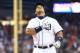 DETROIT, MI - JUNE 30: Miguel Cabrera #24 of the Detroit Tigers celebrates after hitting a solo home run to left center field during the sixth inning of the game against the Oakland Athletics at Comerica Park on June 30, 2014 in Detroit, Michigan. (Phot