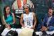 MINNEAPOLIS, MN - JULY 8: Maya Moore #23 speaks with the media after the game against during the WNBA game on July 8, 2014 at Target Center in Minneapolis, Minnesota. NOTE TO USER: User expressly acknowledges and agrees that, by downloading and or using