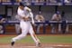ST. PETERSBURG, FL - JULY 11: Ben Zobrist #18 of the Tampa Bay Rays hits a one-run single to score Logan Forsythe #10 of the Tampa Bay Rays during the fourth inning of a game against the Toronto Blue Jays on July 11, 2014 at Tropicana Field in St. Peters