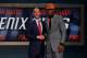 NEW YORK, NY - JUNE 26: T.J. Warren of North Carolina State (R) shakes hands with NBA Commissioner Adam Silver after being drafted with the #14 overall pick by the Phoenix Suns during the 2014 NBA Draft at Barclays Center on June 26, 2014 in the Brooklyn