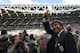 TURIN, ITALY - MAY 18: Juventus FC head coach Antonio Conte salutes during the Serie A match between Juventus and Cagliari Calcio at Juventus Arena on May 18, 2014 in Turin, Italy. (Photo by Valerio Pennicino/Getty Images)