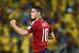 FORTALEZA, BRAZIL - JULY 04: James Rodriguez of Colombia celebrates scoring his team's first goal on a penalty kick during the 2014 FIFA World Cup Brazil Quarter Final match between Brazil and Colombia at Castelao on July 4, 2014 in Fortaleza, Brazil. (