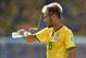 June 28, 2014; Belo Horizonte, BRAZIL; Brazil player Neymar splashes water on his head during the round of sixteen match against Chile in the 2014 World Cup at Estadio Mineirao. Mandatory Credit: Tim Groothuis/Witters Sport via USA TODAY Sports