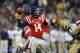 NASHVILLE, TN - DECEMBER 30: Bo Wallace #14 of the Ole Miss Rebels passes the ball against the Georgia Tech Yellow Jackets during the Franklin American Mortgage Music City Bowl at LP Field on December 30, 2013 in Nashville, Tennessee. Ole Miss won the gam