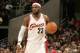 CLEVELAND - FEBRUARY 13: LeBron James #23 of the Cleveland Cavaliers moves the ball during the NBA game against the San Antonio Spurs on February 13, 2008 at The Quicken Loans Arena in Cleveland, Ohio. The Spurs won 112-105. NOTE TO USER: User expressly