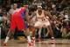 CLEVELAND - FEBRUARY 2: LeBron James #23 of the Cleveland Cavaliers defends against Al Thornton #12 of the Los Angeles Clippers during the game on February 2, 2008 at The Quicken Loans Arena in Cleveland, Ohio. The Cavaliers won 98-84. NOTE TO USER: User