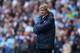 MANCHESTER, ENGLAND - MAY 11: The Manchester City Manager Manuel Pellegrini looks on during the Barclays Premier League match between Manchester City and West Ham United at the Etihad Stadium on May 11, 2014 in Manchester, England. (Photo by Alex Livese