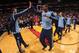 MIAMI, FL - MARCH 21: Ed Davis #32 of the Memphis Grizzlies enters the court before the game against the Miami Heat on March 21, 2014 at American Airlines Arena in Miami, Florida. NOTE TO USER: User expressly acknowledges and agrees that, by downloading a