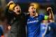 LONDON, ENGLAND - APRIL 08: Frank Lampard and John Terry of Chelsea celebrate victory during the UEFA Champions League Quarter Final second leg match between Chelsea and Paris Saint-Germain FC at Stamford Bridge on April 8, 2014 in London, England. (Phot