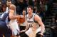 MINNEAPOLIS, MN - JANUARY 10: Kevin Love #42 of the Minnesota Timberwolves plays tight defense against the Charlotte Bobcats during the game on January 10, 2014 at Target Center in Minneapolis, Minnesota. NOTE TO USER: User expressly acknowledges and agre