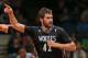 MINNEAPOLIS, MN - NOVEMBER 27: Kevin Love #42 of the Minnesota Timberwolves runs up the court against the Denver Nuggets on November 27, 2013 at Target Center in Minneapolis, Minnesota. NOTE TO USER: User expressly acknowledges and agrees that, by downlo