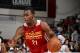 LAS VEGAS, NV - JULY 13: Andrew Wiggins #21 of the Cleveland Cavaliers handles the ball against the San Antonio Spurs at the Samsung NBA Summer League 2014 on July 13, 2014 at the Cox Pavilion in Las Vegas, Nevada. NOTE TO USER: User expressly acknowledg