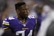 MINNEAPOLIS, MN - AUGUST 29: A.J. Jefferson #24 of the Minnesota Vikings looks on during the second half of the game against the Tennessee Titans on August 29, 2013 at Mall of America Field at the Hubert H. Humphrey Metrodome in Minneapolis, Minnesota. (P