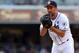 Jul 4, 2014; San Diego, CA, USA; San Diego Padres relief pitcher Huston Street (16) pitches during the ninth inning after the game at Petco Park. Mandatory Credit: Jake Roth-USA TODAY Sports