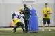 GREEN BAY, WI - MAY 16: Davante Adams #17 of the Green Bay Packers runs through drills during rookie mini camp at Don Hudson Center on May 16, 2014 in Green Bay, Wisconsin. (Photo by Mike McGinnis/Getty Images)