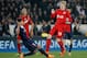 PARIS, FRANCE - MARCH 12: Thiago Silva of Paris Saint-Germain tackles Julian Brandt of Bayer Leverkusen during the UEFA Champions League Round of 16 second leg match between Paris Saint-Germain FC and Bayer Leverkusen at Parc des Princes on March 12, 201