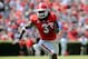 Apr 12, 2014; Athens, GA, USA; Georgia Bulldogs running back Todd Gurley (3) runs for a touchdown during the first half of the Georgia Spring Game at Sanford Stadium. Red defeated Black 27-24. Mandatory Credit: Dale Zanine-USA TODAY Sports