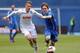 ZAGREB,CROATIA - MAY 17: Alen Halilovic (R) of FC Dinamo Zagreb is challenged by Filip Bradaric (L) of FC Hajduk Split during the Croatian Prva HNL Liga match between FC Dinamo Zagreb and FC Hajduk Split at the Maksimir Stadium on May. 17, 2014 in Zagre