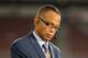 Nov 11, 2013; Tampa, FL, USA; ESPN announcer Stuart Scott prior to the game between the Miami Dolphins and Tampa Bay Buccaneers at Raymond James Stadium. Mandatory Credit: Kim Klement-USA TODAY Sports