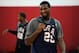 Jul 22, 2013; Las Vegas, NV, USA; Team USA center Andre Drummond jokes with a teammate on the bench during a blue vs. white scrimmage held during the opening day of the USA Basketball Men's National Team Mini-Camp at Mendenhall Center. Also pictured is ce