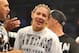SAN JOSE, CA - AUGUST 15: Cris Cyborg celebrates after defeating Gina Carano during their Middleweight Championship Title fight at Stikeforce: Carano vs. Cyborg on August 15, 2009 in San Jose, California. (Photo by Jon Kopaloff/Getty Images)