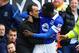LIVERPOOL, ENGLAND - APRIL 06: Romelu Lukaku of Everton celebrates scoring the second goal with Manager Roberto Martinez during the Barclays Premier League match between Everton and Arsenal at Goodison Park on April 6, 2014 in Liverpool, England. (Photo