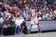 LAS VEGAS, NV - JULY 17: Head coach David Blatt of the Cleveland Cavaliers reaches out to give Andrew Wiggins #21 a high five against the Houston Rockets at the Samsung NBA Summer League 2014 on July 17, 2014 at the Thomas & Mack Center in Las Vegas, Neva