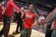 SACRAMENTO, CA - MARCH 23: Brandon Knight #11 of the Milwaukee Bucks gets introduced into the starting lineup against the Sacramento Kings on March 23, 2014 at Sleep Train Arena in Sacramento, California. NOTE TO USER: User expressly acknowledges and agre