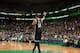 BOSTON, MA - JANUARY 26: Paul Pierce #34 of the Brooklyn Nets stands on the court after the game against the Boston Celtics during a game at TD Garden in Boston. NOTE TO USER: User expressly acknowledges and agrees that, by downloading and or using this