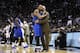 SAN ANTONIO, TX - MAY 4: Head coach Rick Carlisle of the Dallas Mavericks and teammate Shawn Marion #0 hug as Marion leaves the court in the final minutes against the San Antonio Spurs in Game Seven of the Western Conference Quarterfinals during the 2014